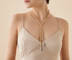 Necklaces-Marco Bicego 18K Yellow Gold Diamond Drop Necklace Yellowgold