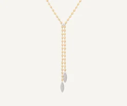 Necklaces-Marco Bicego 18K Yellow Gold Diamond Drop Necklace Yellowgold