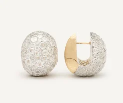 Earrings-Marco Bicego 18K Yellow Gold Diamond Huggie Earrings Yellowgold