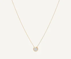 Pendants | Necklaces-Marco Bicego 18K Yellow Gold Diamond Pavé Disk Pendant Yellowgold