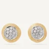 Earrings-Marco Bicego 18K Yellow Gold Diamond Pavé Stud Earrings Yellowgold