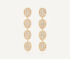 Earrings-Marco Bicego 18K Yellow Gold Diamond Pavé Drop Earrings Yellowgold