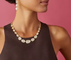 Necklaces-Marco Bicego 18K Yellow Gold Diamond Pavé Graduated Collar Necklace Yellowgold