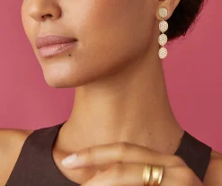 Earrings-Marco Bicego 18K Yellow Gold Diamond Pavé Drop Earrings Yellowgold