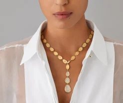 Necklaces-Marco Bicego 18K Yellow Gold Diamond Pavé Lariat Necklace Yellowgold