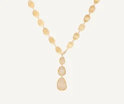 Necklaces-Marco Bicego 18K Yellow Gold Diamond Pavé Lariat Necklace Yellowgold