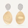 Earrings-Marco Bicego 18K Yellow Gold Double Drop Earrings With Diamonds, Large Yellowgold