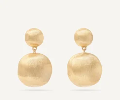 Earrings-Marco Bicego 18K Yellow Gold Double Drop Earrings, Small Yellowgold