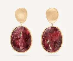 Earrings-Marco Bicego 18K Yellow Gold Double Drop Thulite Earrings Yellowgold