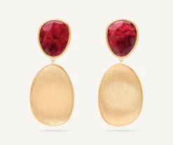 Earrings-Marco Bicego 18K Yellow Gold Double Drop Thulite Earrings Yellowgold