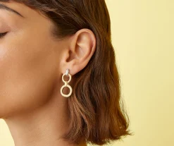 Earrings-Marco Bicego 18K Yellow Gold Double Drop Earrings with Diamonds Yellowgold