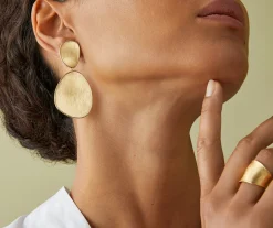 Earrings-Marco Bicego 18K Yellow Gold Double Drop Earrings, Large Yellowgold