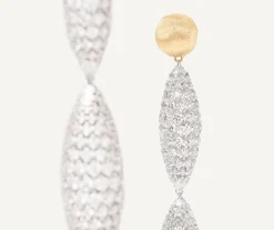 Earrings-Marco Bicego 18K Yellow Gold Double Drop Earrings With Diamonds Yellowgold