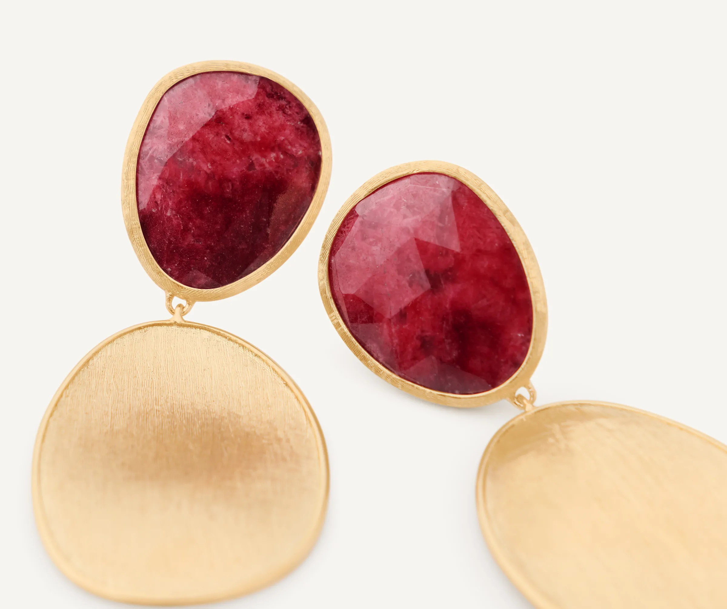 Earrings-Marco Bicego 18K Yellow Gold Double Drop Thulite Earrings Yellowgold