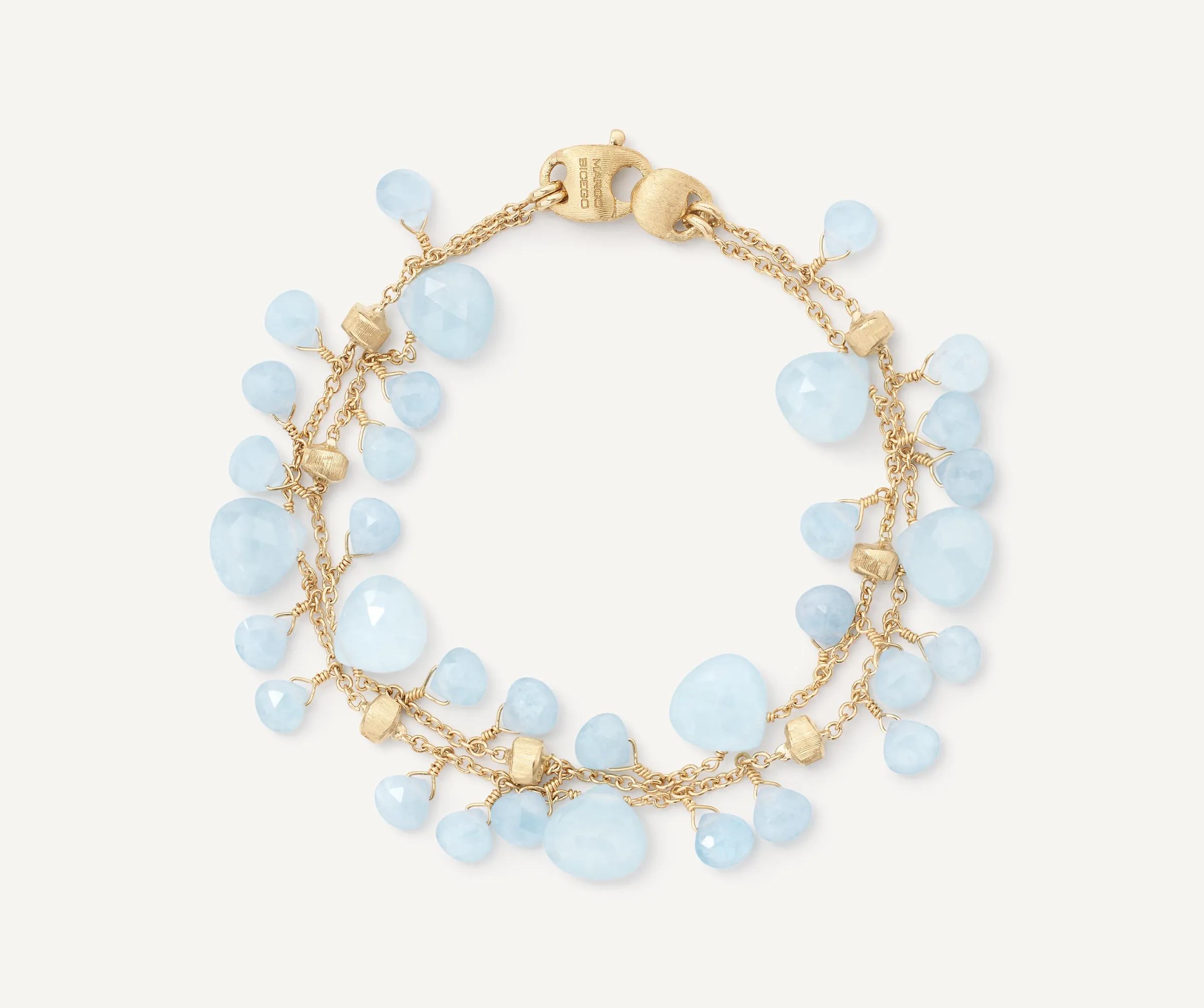 Bracelets-Marco Bicego 18K Yellow Gold Double-Strand Aquamarine Bracelet Yellowgold