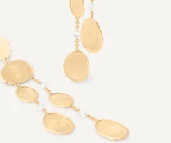 Earrings-Marco Bicego 18K Yellow Gold Double-Strand Earrings with Diamonds Yellowgold