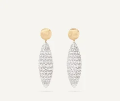Earrings-Marco Bicego 18K Yellow Gold Drop Earrings With Diamonds Yellowgold