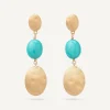 Earrings-Marco Bicego 18K Yellow Gold Drop Earrings with Turquoise Yellowgold