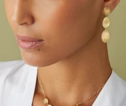 Earrings-Marco Bicego 18K Yellow Gold 3-Drop Earrings, Large Yellowgold