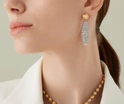 Earrings-Marco Bicego 18K Yellow Gold Drop Earrings With Diamonds Yellowgold