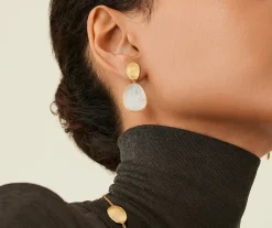 Earrings-Marco Bicego 18K Yellow Gold Drop Earrings With Mother of Pearl Yellowgold