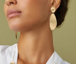 Earrings-Marco Bicego 18K Yellow Gold Elongated Drop Earrings Yellowgold