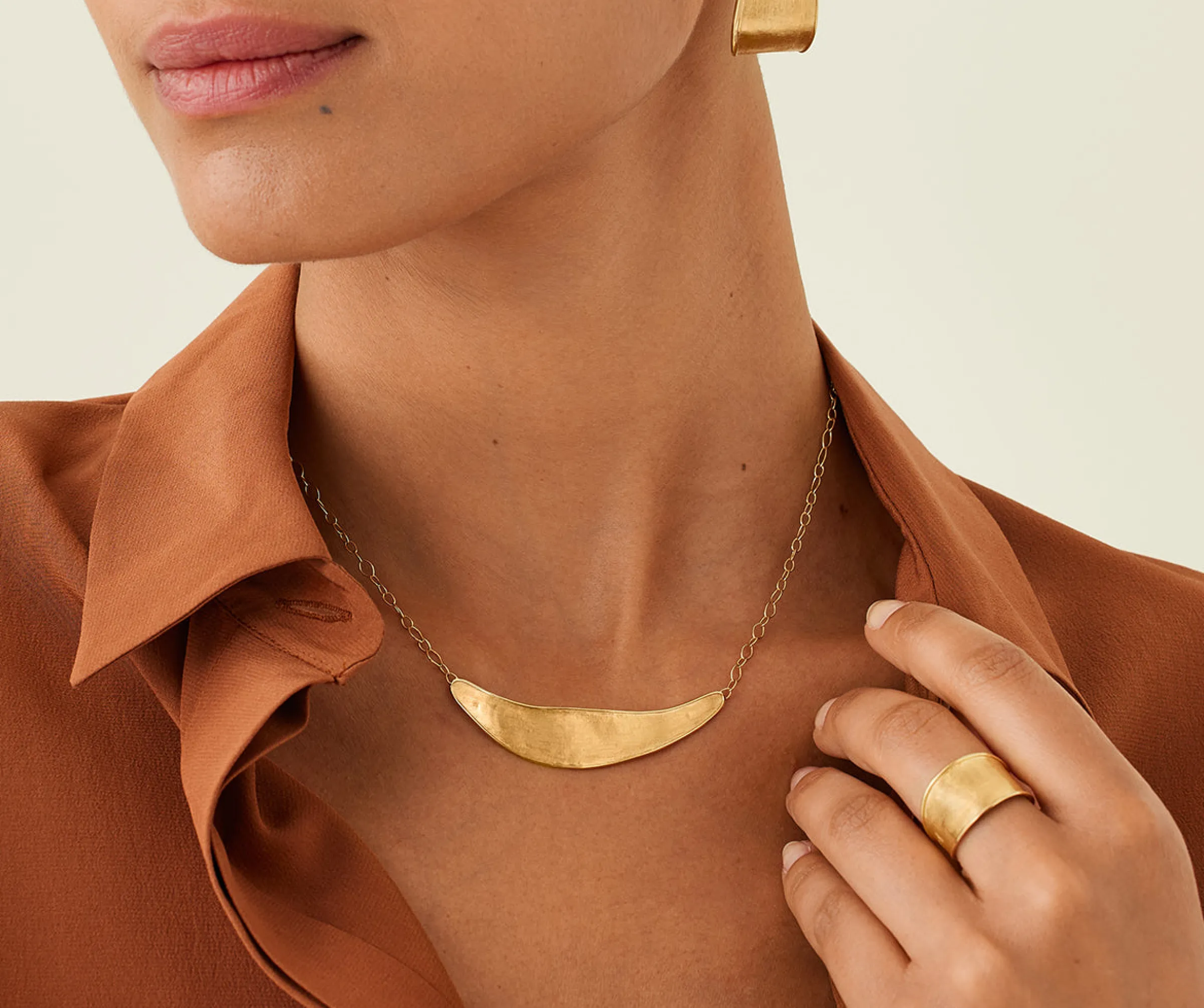 Pendants | Necklaces-Marco Bicego 18K Yellow Gold Engraved "Smile" Necklace Yellowgold