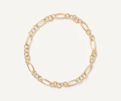 Necklaces-Marco Bicego 18K Yellow Gold Engraved u0026 Polished Link Necklace Yellowgold