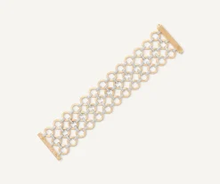 Bracelets-Marco Bicego 18K Yellow Gold Flat Link 3-Strand Bracelet With Diamonds Yellowgold