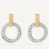 Earrings-Marco Bicego 18K Yellow Gold Flat-Link Diamond Stud Earrings Yellowgold