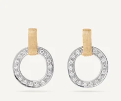 Earrings-Marco Bicego 18K Yellow Gold Flat-Link Diamond Stud Earrings Yellowgold