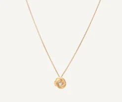 Pendants | Necklaces-Marco Bicego 18K Yellow Gold Floral Pendant With Diamond Center Yellowgold