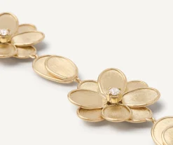 Bracelets-Marco Bicego 18K Yellow Gold Flower Bracelet with Diamonds Yellowgold