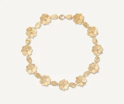 Necklaces-Marco Bicego 18K Yellow Gold Flower Collar Necklace with Diamonds Yellowgold