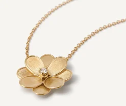 Pendants | Necklaces-Marco Bicego 18K Yellow Gold Flower Pendant with Diamonds Yellowgold