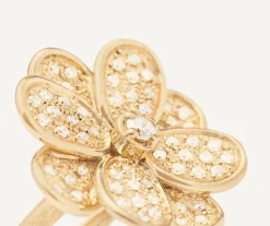 Rings-Marco Bicego 18K Yellow Gold Flower Ring with Diamonds Yellowgold