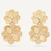 Earrings-Marco Bicego 18K Yellow Gold Flower Statement Earrings with Diamonds Yellowgold