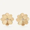 Earrings-Marco Bicego 18K Yellow Gold Flower Stud Earrings with Diamonds Yellowgold