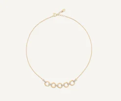 Necklaces-Marco Bicego 18K Yellow Gold Four Link Diamond Half Collar Necklace Yellowgold