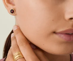 Earrings-Marco Bicego 18K Yellow Gold Garnet Stud Earrings YellowGold