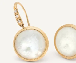 Earrings-Marco Bicego 18K Yellow Gold Gemstone Drop Earrings with Diamonds Yellowgold