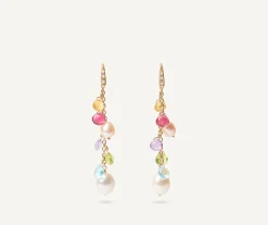 Earrings-Marco Bicego 18K Yellow Gold Gemstone Earrings with Freshwater Pearls u0026 Diamond Accent Yellowgold