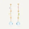 Earrings-Marco Bicego 18K Yellow Gold Gemstone Earrings, Long Yellowgold