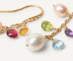 Earrings-Marco Bicego 18K Yellow Gold Gemstone Earrings with Freshwater Pearls u0026 Diamond Accent Yellowgold