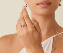 Rings-Marco Bicego 18K Yellow Gold Gemstone Ring with Diamond Pavé Shank Yellowgold