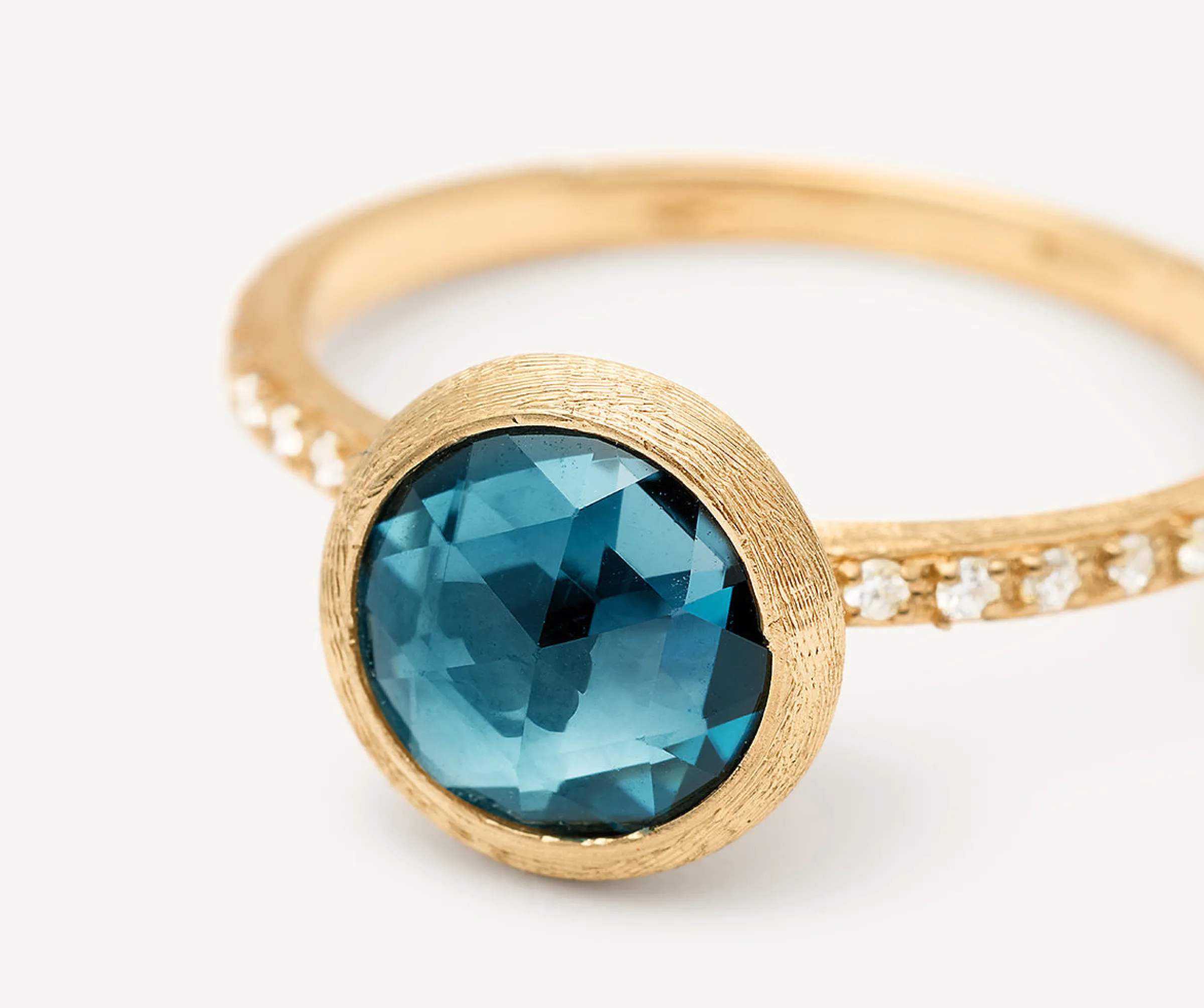 Rings-Marco Bicego 18K Yellow Gold Gemstone Ring with Diamond Pavé Shank Yellowgold
