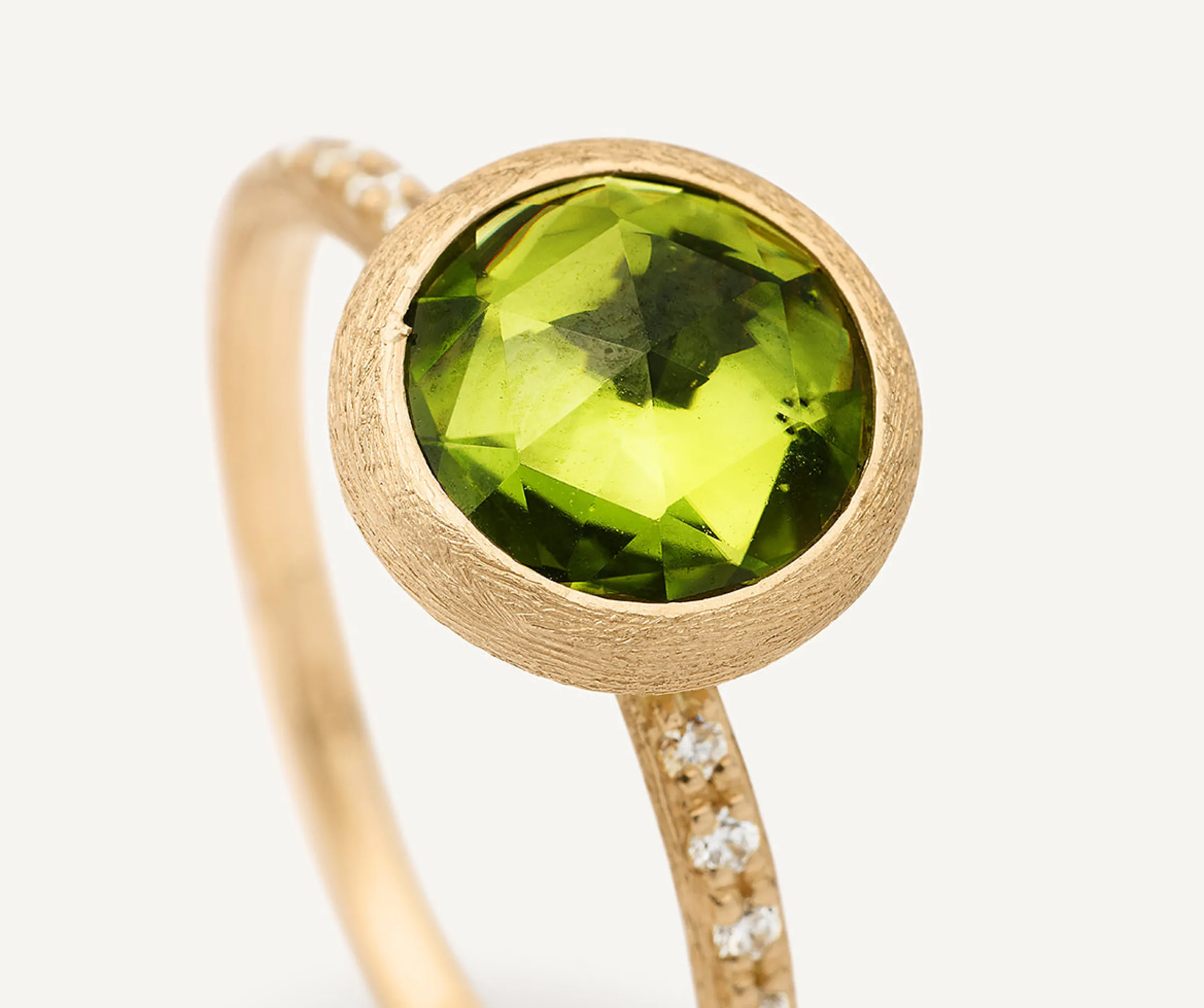 Rings-Marco Bicego 18K Yellow Gold Gemstone Ring with Diamond Pavé Shank Yellowgold