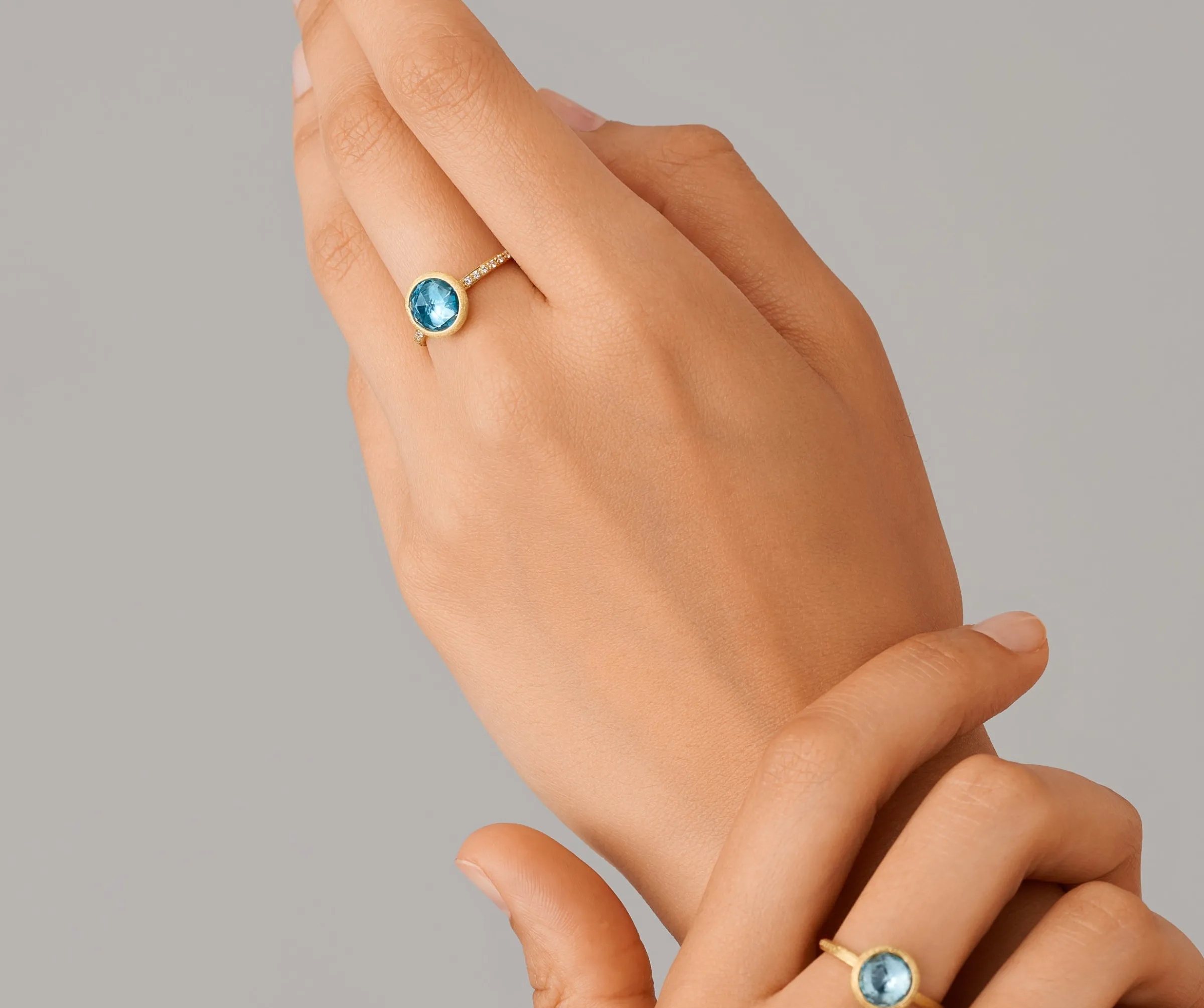 Rings-Marco Bicego 18K Yellow Gold Gemstone Ring with Diamond Pavé Shank Yellowgold