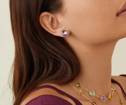 Earrings-Marco Bicego 18K Yellow Gold Gemstone Stud Large Earrings Yellowgold