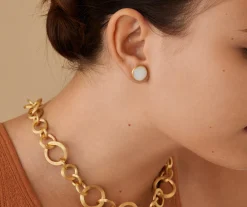 Earrings-Marco Bicego 18K Yellow Gold Gemstone Stud Large Earrings Yellowgold